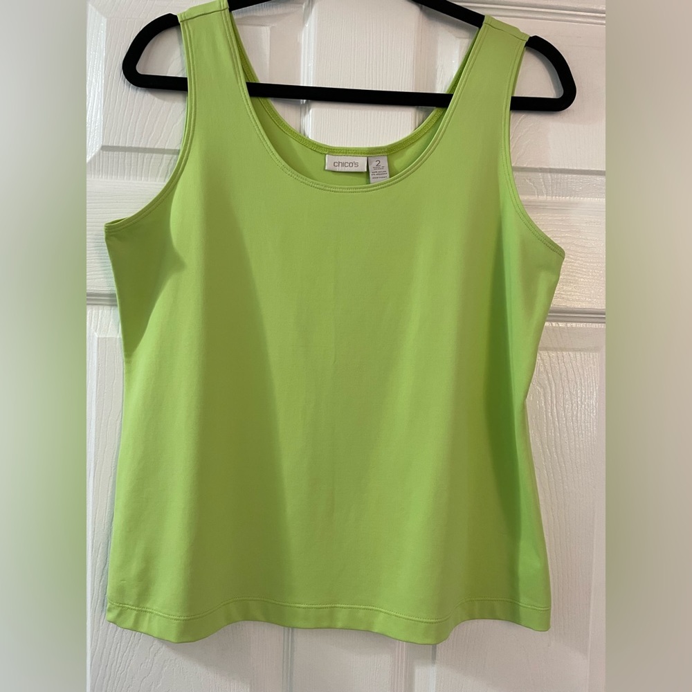 Chicos lime green tank top in EUC. Lime green. Size 2
